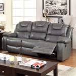 GRANDOLF SOFA W/ 2 RECLINERS & DROPDOWN TABLE, GRAY 